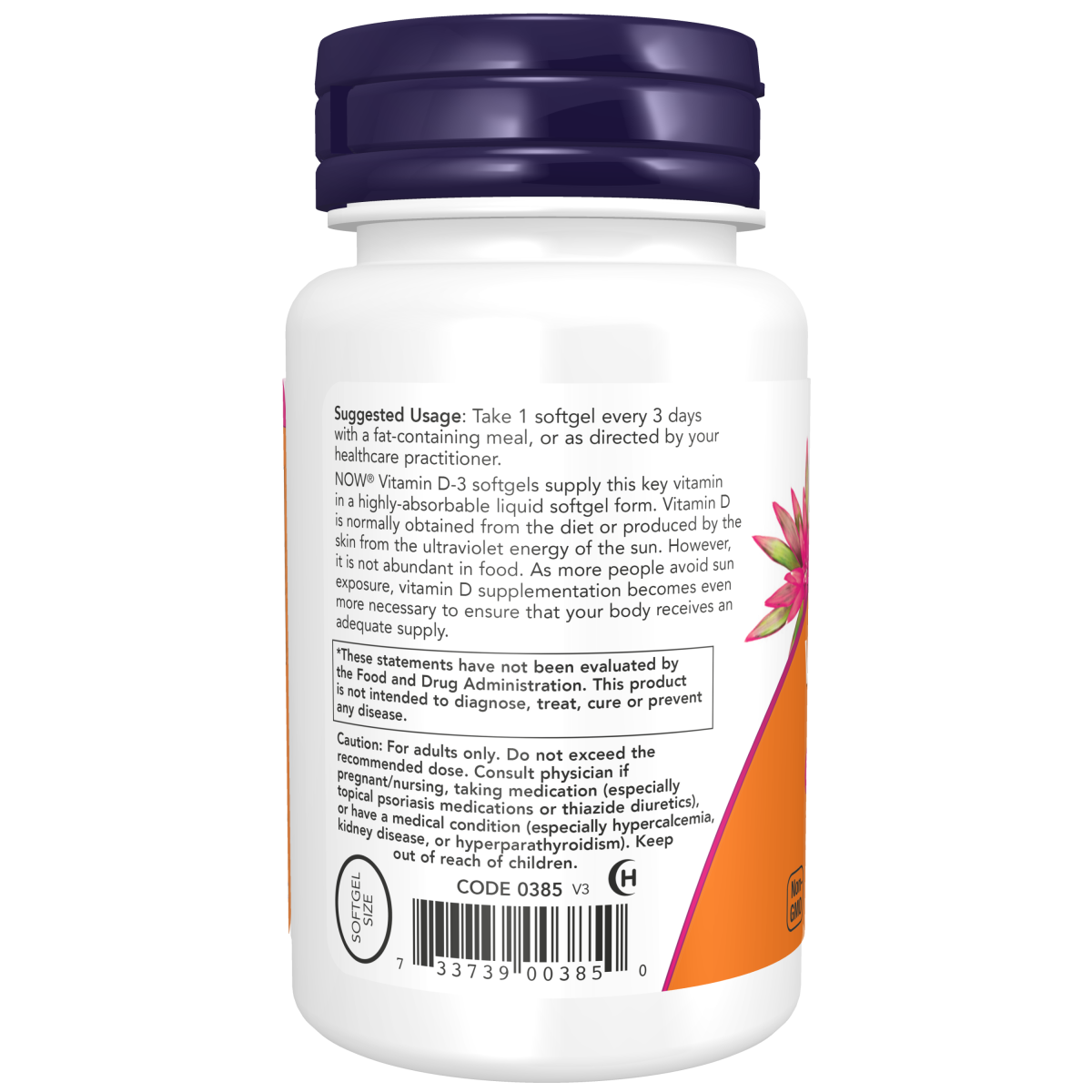 Vitamina D3 10.000 UI (240 Cápsulas blandas)