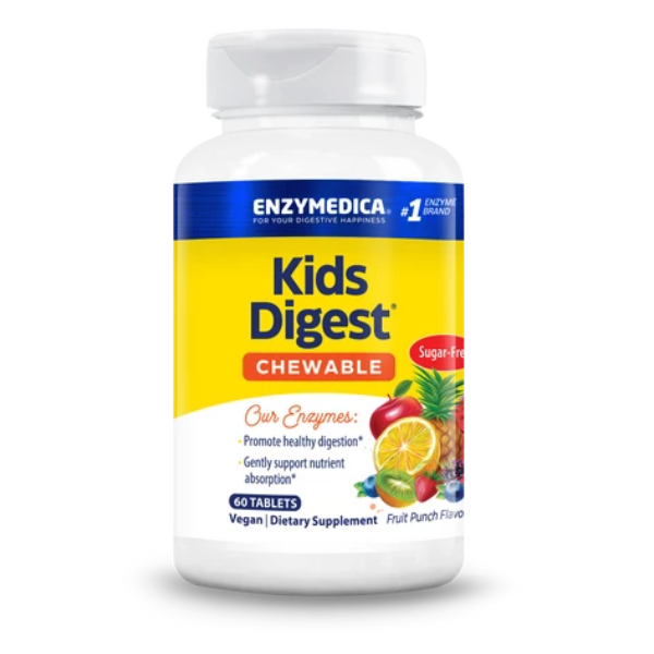 Kids Digest™ Enzimas Digestivas para Niños (60 tabs masticables), Enzymedica
