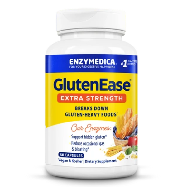 GlutenEase™ Extra Fuerte para Gluten y Lacteos (60 caps), Enzymedica