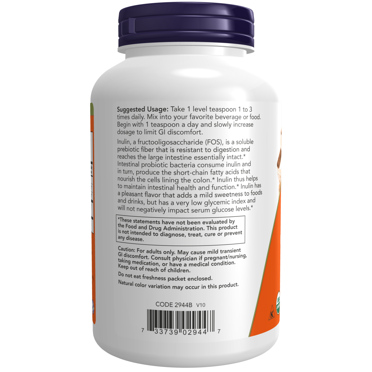 Inulina Prebiotica Organica en Polvo (8oz /226 g)