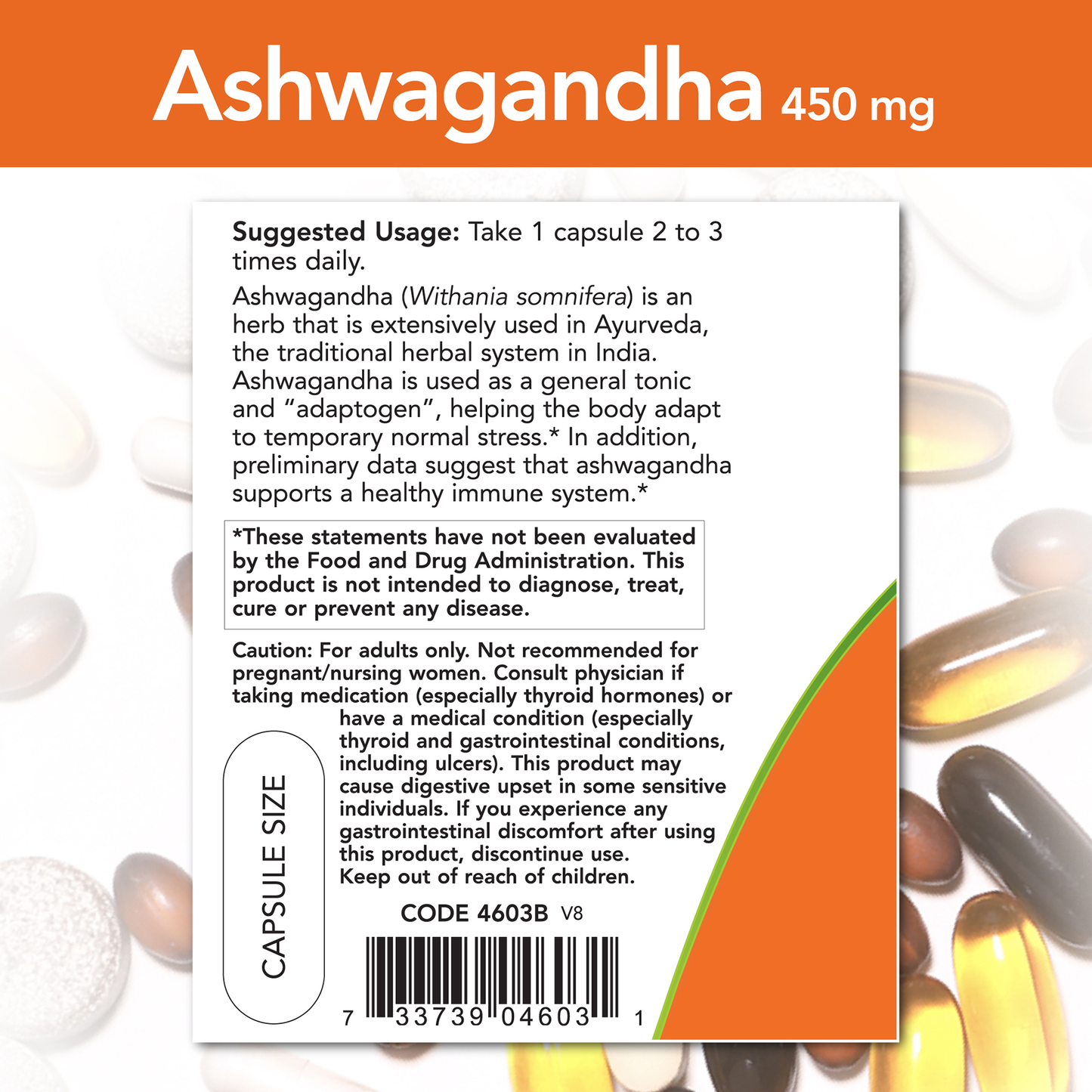 Extracto De Ashwaganda 450 mg (90 veg caps)