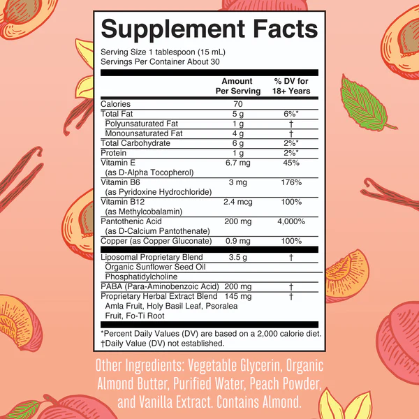 Gray Guard Liposomal Sabor Vainilla Durazno (15.22 oz/450ml), Mary Ruth´s