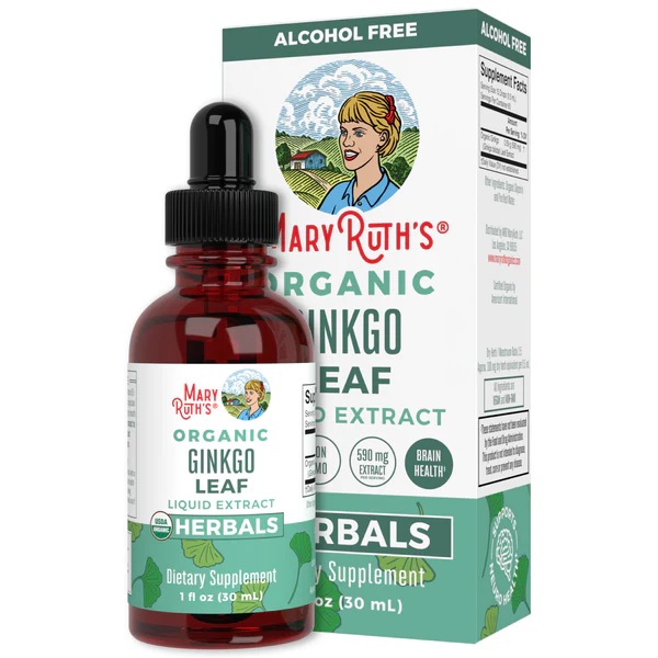 Extracto de Ginkgo Organico, Liquido (1 fl oz/30ml), Mary Ruth´s