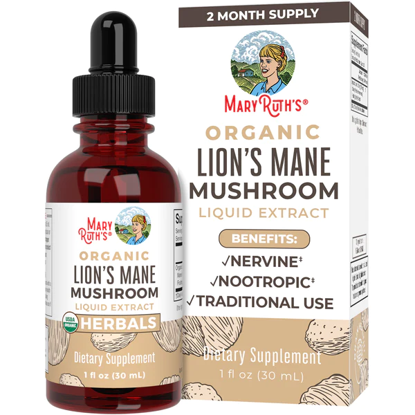 Melena de Leon Organica, Liquido (1 fl oz/30ml), Mary Ruth´s