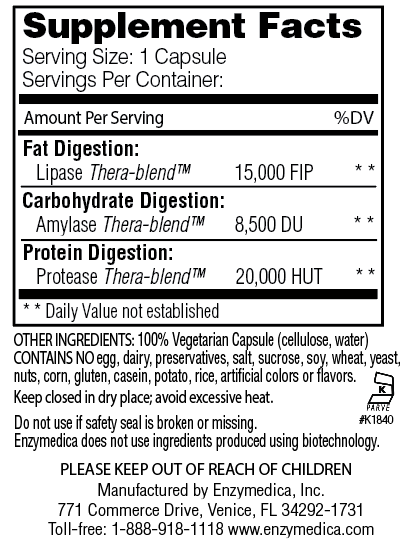 Lypo Gold™ Digestión Acelerada de Grasas (60 caps), Enzymedica