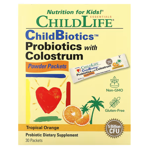 ChildBiotics, Probioticos con Calostro para Niños, Polvo (30 Pack/2 g), Child Life