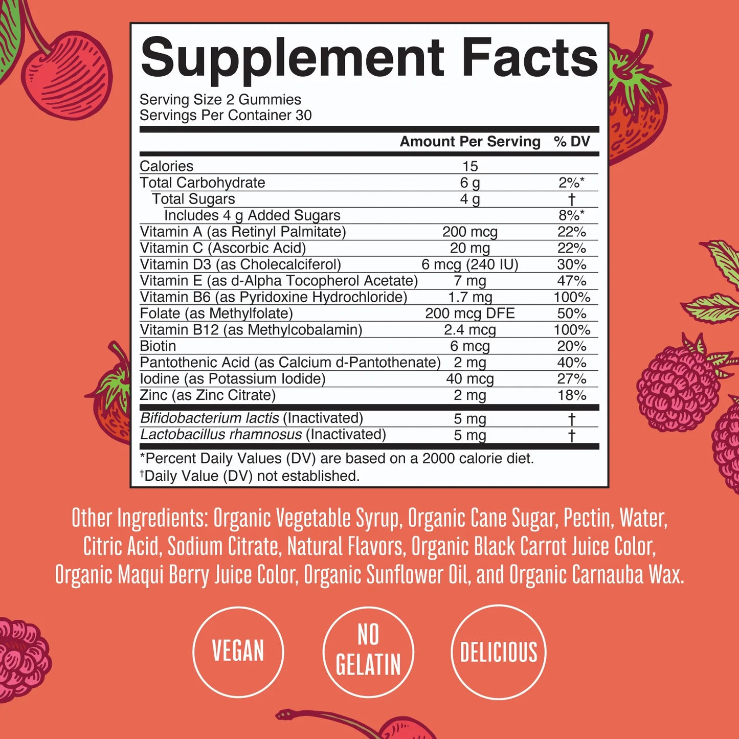 Multivitaminico Organico + Postbioticas para Niños (60 gomitas), Mary Ruth´s