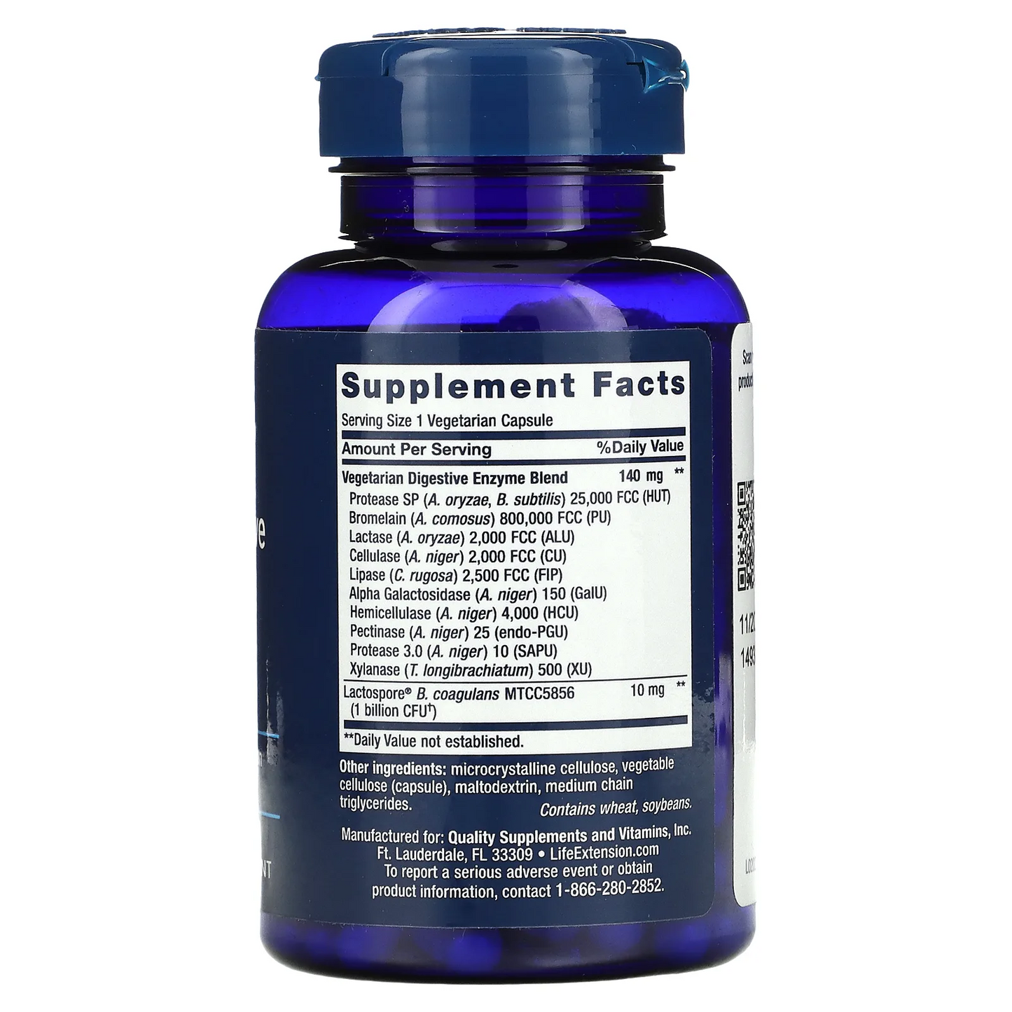 Enzimas Super Digestivas Mejoradas Y Probióticos (60 veg caps), Life Extension