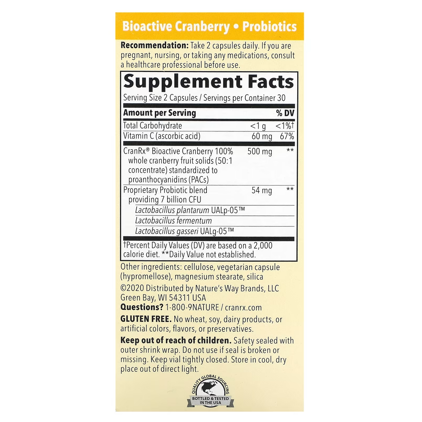 CranRx® con Probioticos para Mujeres (60 caps), Nature's Way