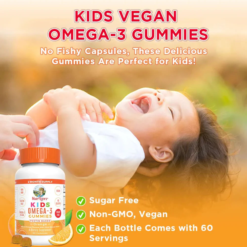 Omega-3 Vegano Para Niños (60 gomitas), Mary Ruth´s