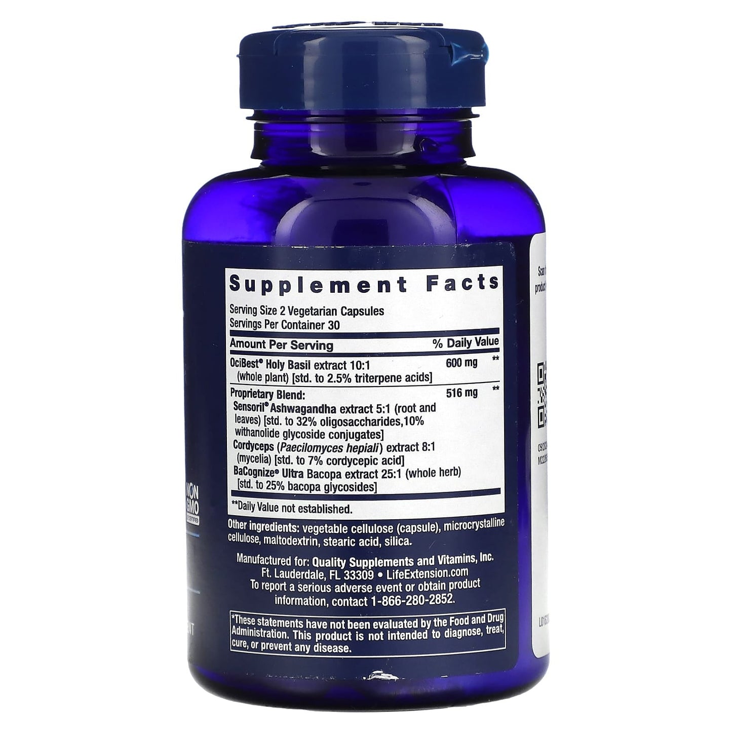 Energia Suprarrenal (60 veg caps), Life Extension