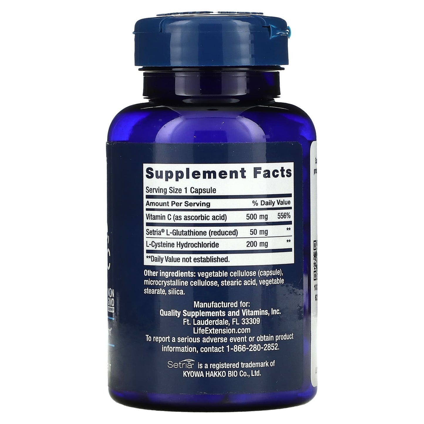 Glutation, Cisteina y Vitamina C (100 caps), Life Extension