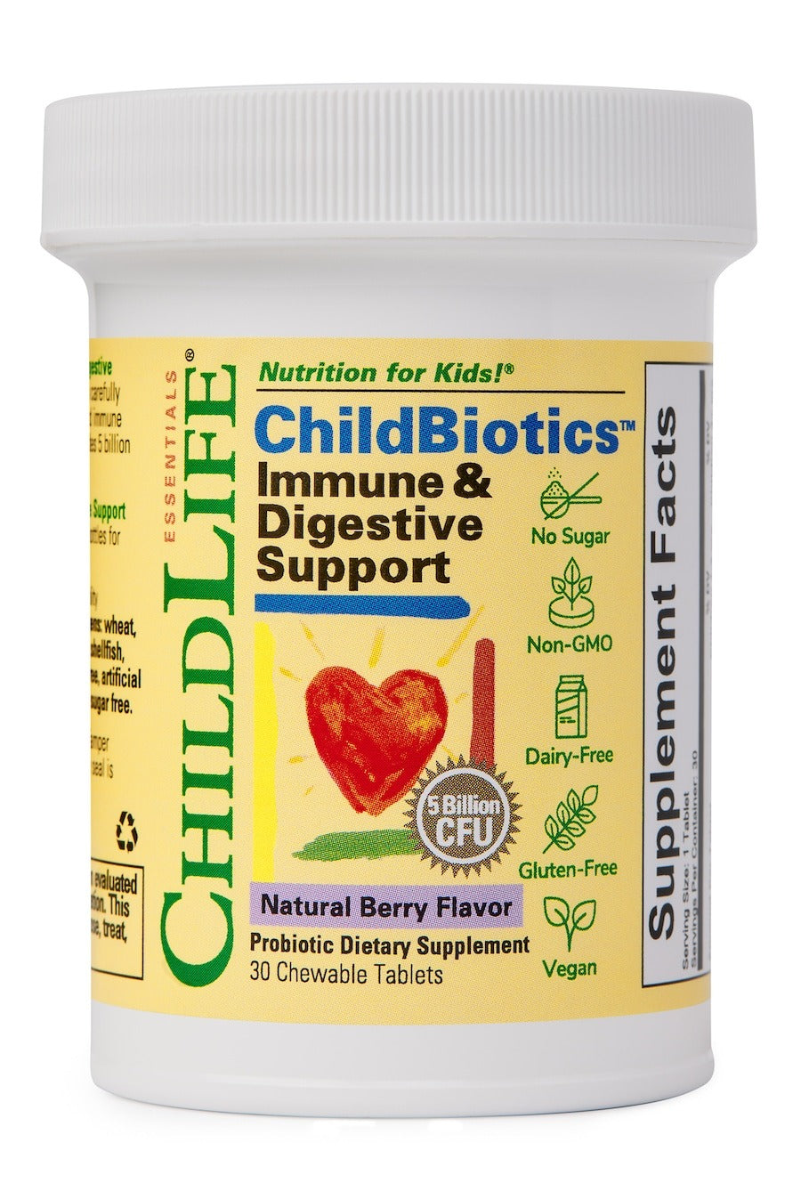 Childbiotics Apoyo Inmunologico y Digestivo para Niños (30 tabs masticables), Child Life
