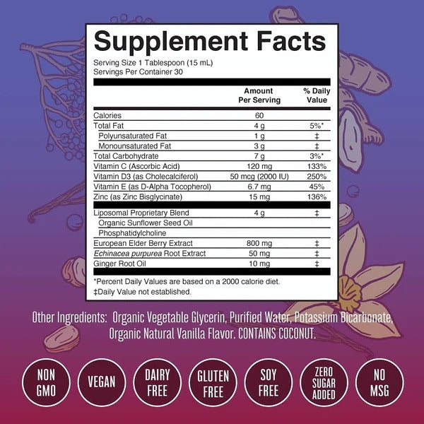 Inmunidad 7 en 1 Liposomal (15.22 fl oz/450ml), Mary Ruth´s