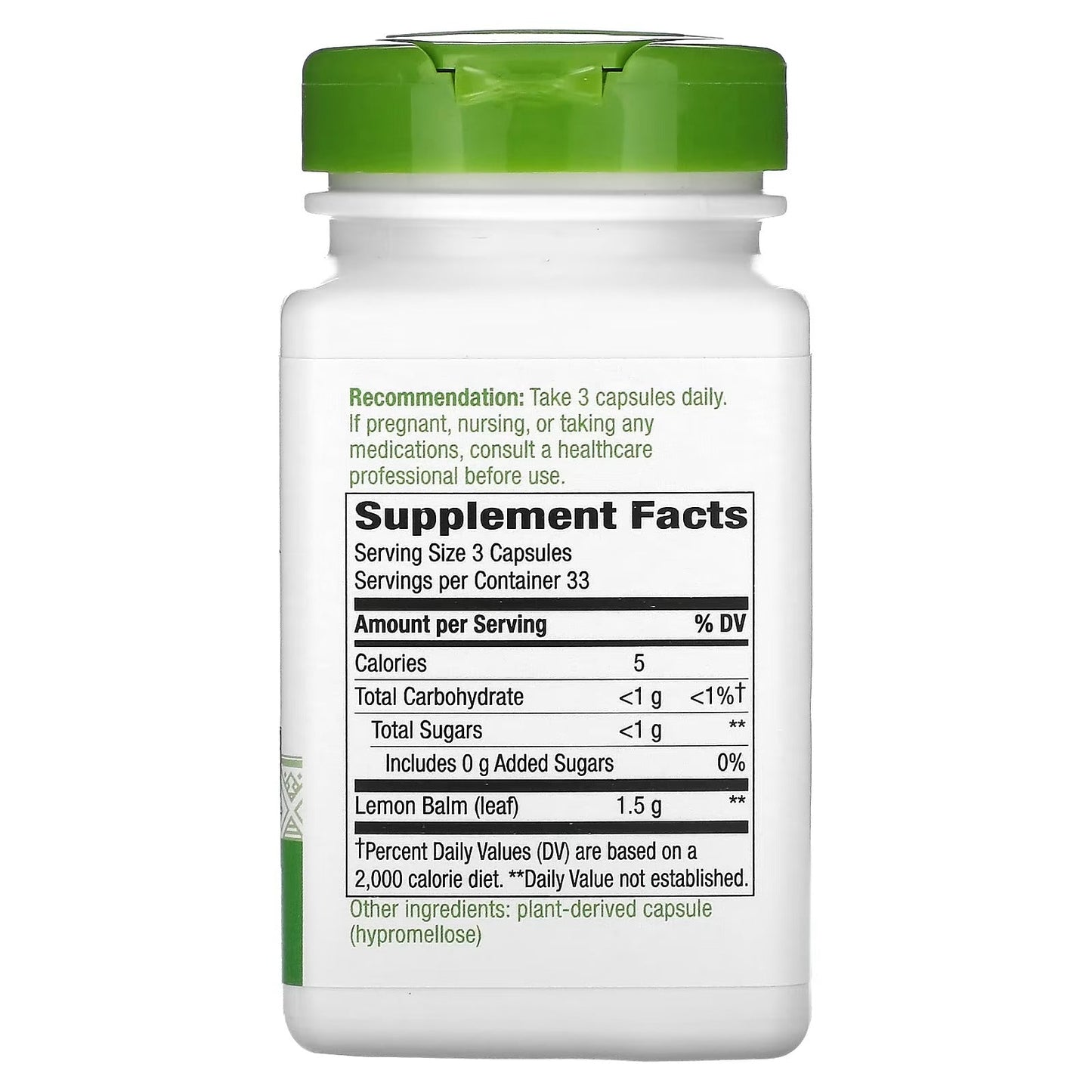 Toronjil Balsamo De Limon 1500 mg (100 veg caps), Nature's Way