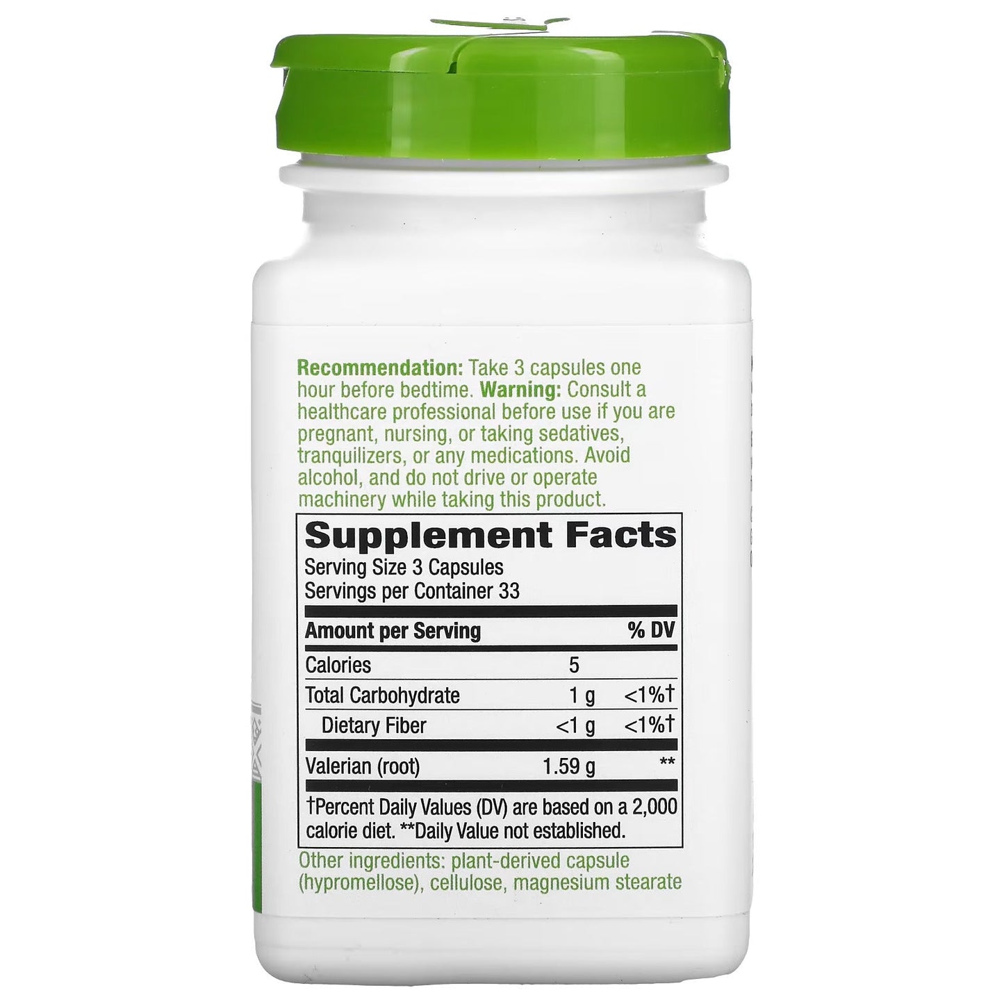 Raiz De Valeriana 1590 mg (100 veg caps), Nature's Way