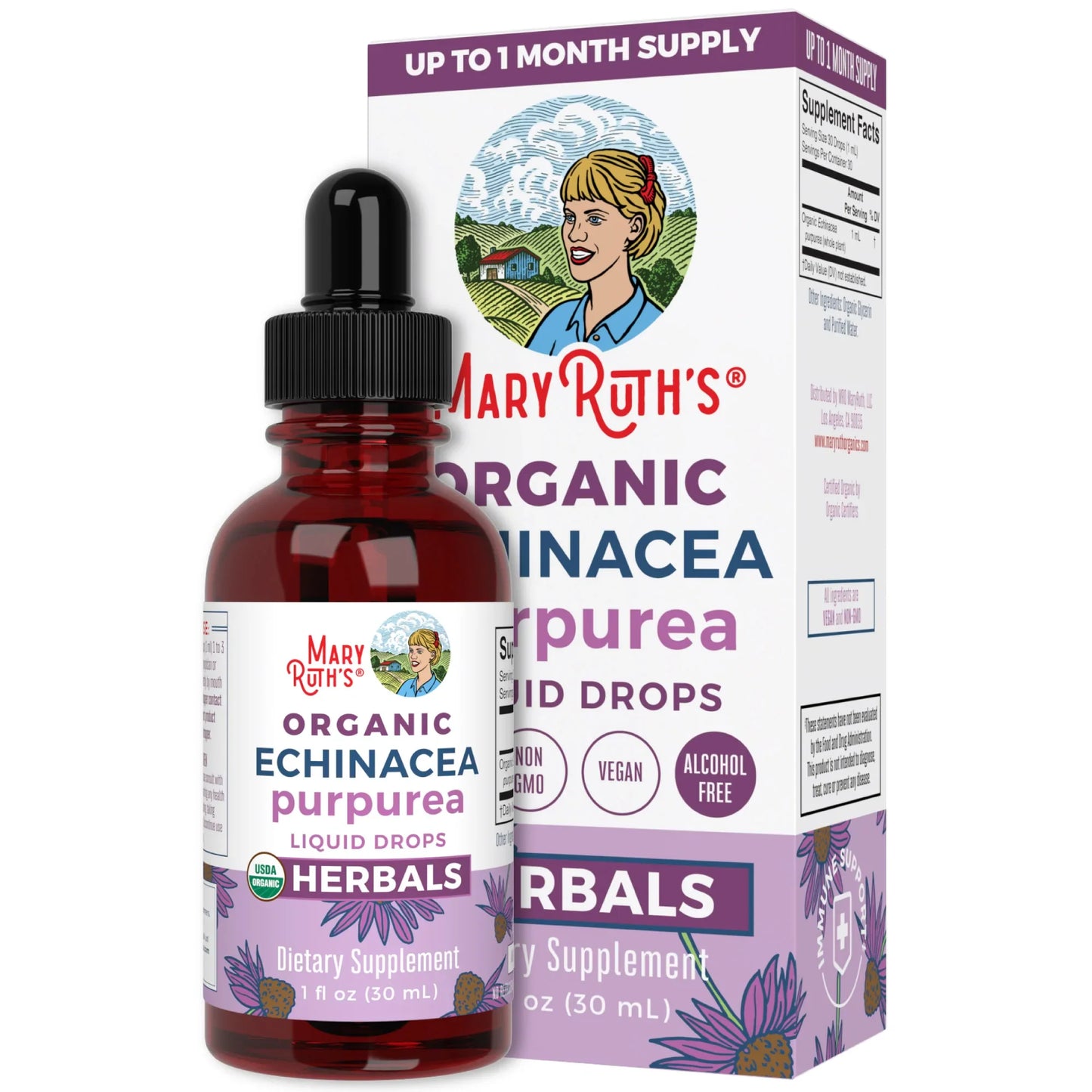 Equinacea Purpurea Organica, Liquida (1 fl oz/30ml), Mary Ruth´s