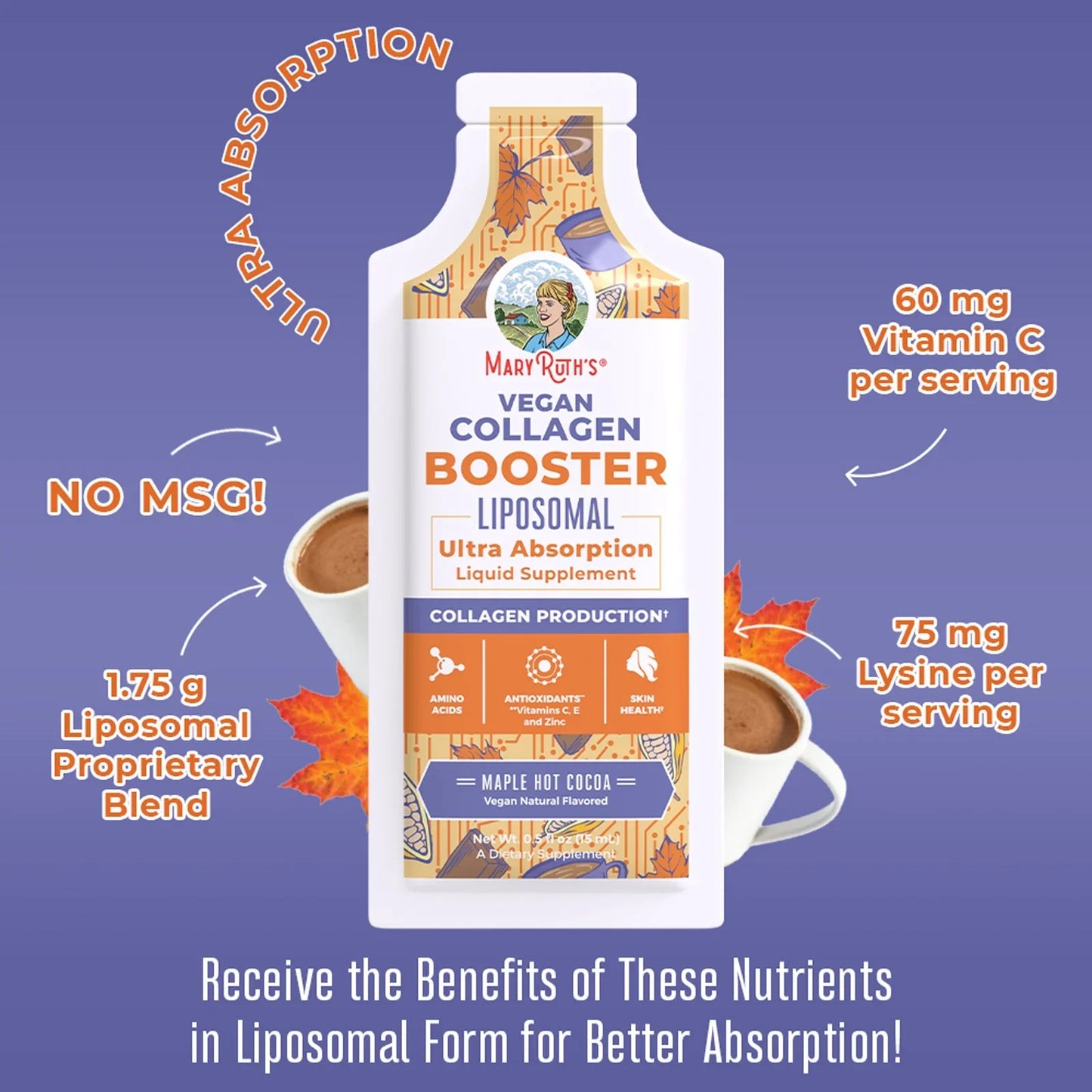 Potenciador de Colageno Liposomal (14 Sobres de 15ml), Mary Ruth´s