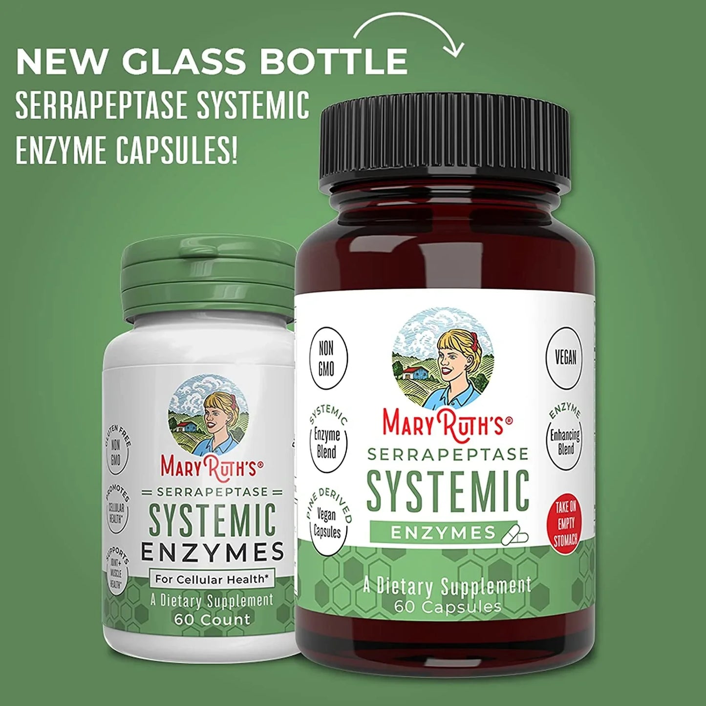 Enzimas Serrapeptasa, Salud Celular (60 caps), Mary Ruth´s