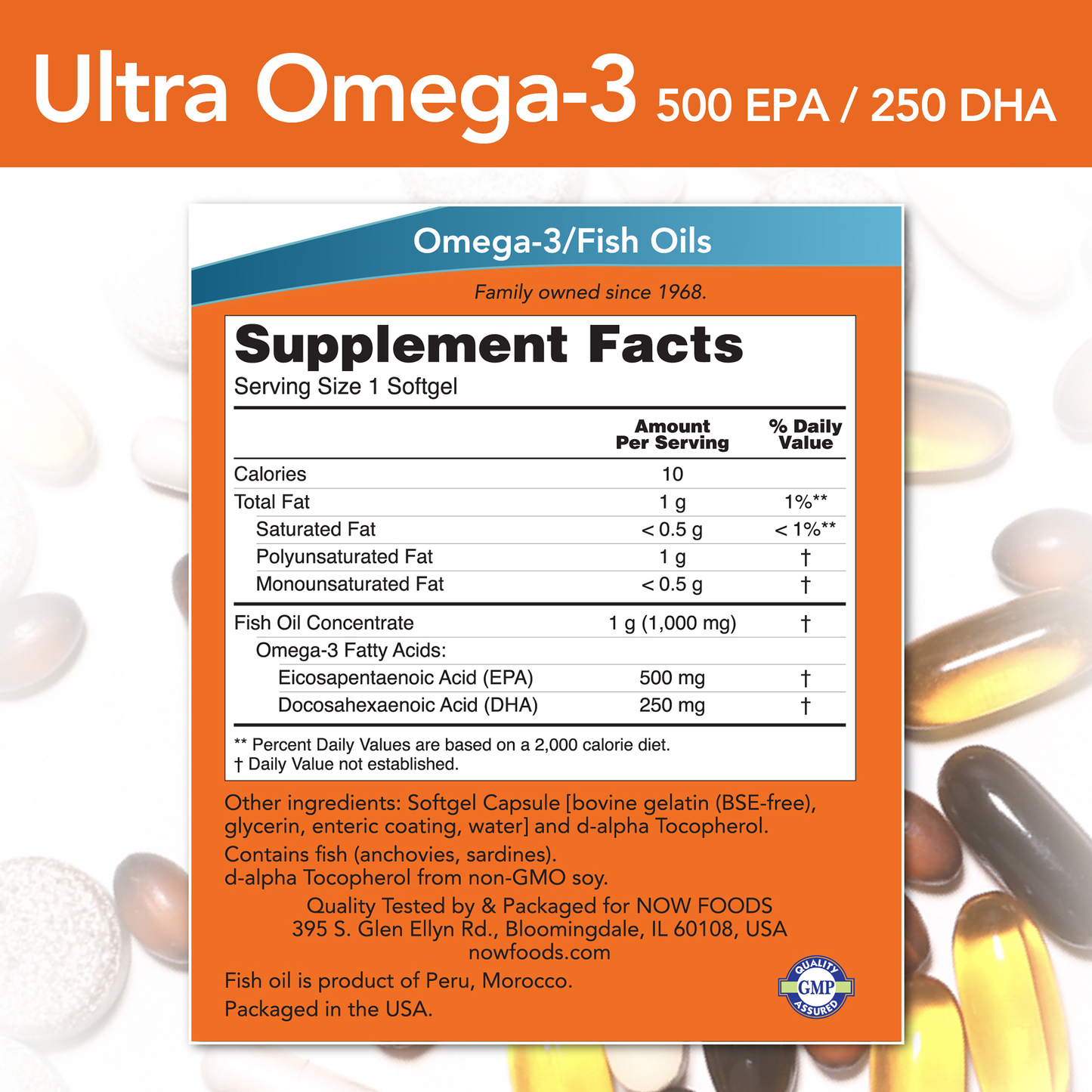 Ultra Omega 3 Fish oil 500 EPA/250 DHA (90 softgels)