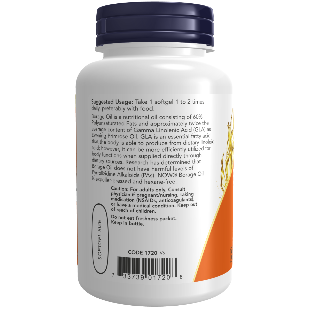 Aceite de Borraja 1000 mg (60 sofgtels) Omega / Borage Oil