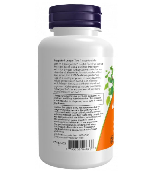 KSM-66 Ashwagandha®  600 mg (90 Cápsulas Vegetales)