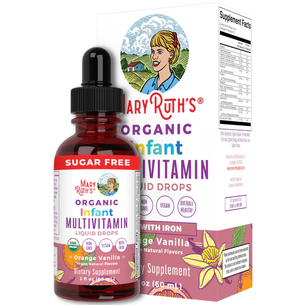 Multivitamínico Infantil + Gotas de Hierro, Vainilla y Naranja, Org, (2 fl oz/60ml), Mary Ruth´s