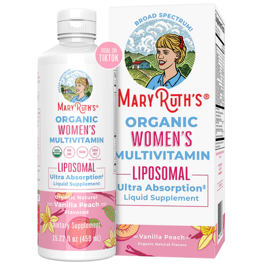 Multivitaminico Liposomal Organico para Mujeres Sabor Vainilla Durazno (15.22 fl oz/ 450ml), Mary Ruth´s
