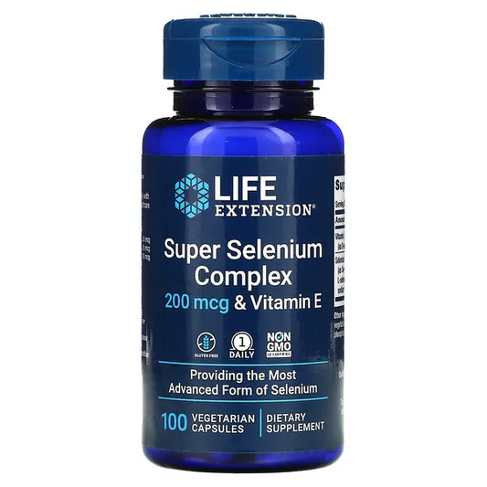 Super Selenio y Vitamina E, 200 mcg (100 veg caps), Life Extension