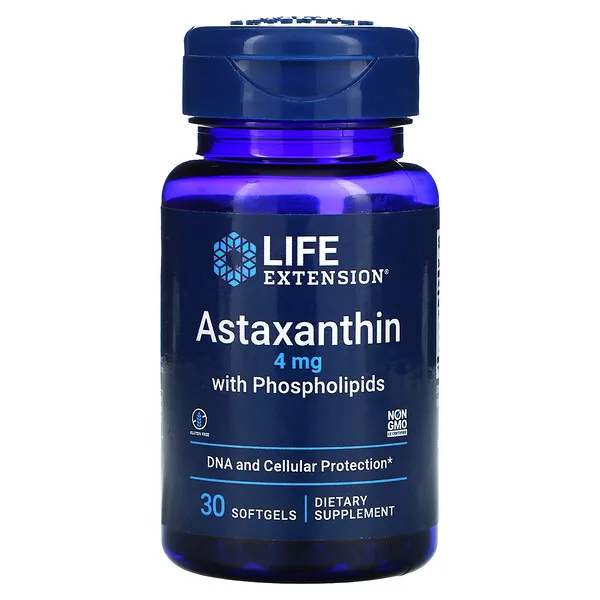 Astaxantina Con Fosfolípidos 4 mg (30 softgels), Life Extension