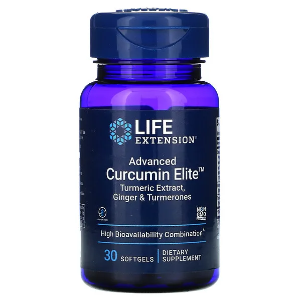 Extracto Avanzado De Cúrcuma , Jengibre y Turmeronas (30 softgels) , Life Extension