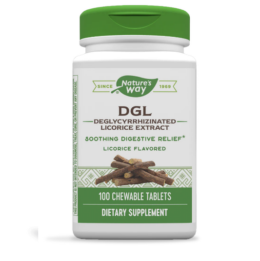 DGL Regaliz Deglicirricinado, (100 tabs masticables) Digestivo, Nature's Way