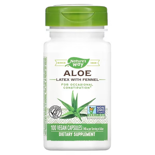 Latex de Aloe con Hinojo 140 mg (100 veg caps), Nature's Way