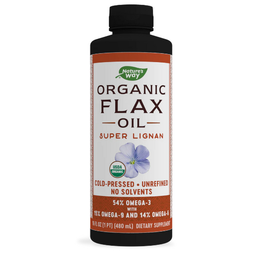 Aceite de Lino Orgánico 54% Omega 3 (16fl oz/480ml) Corazón, Nature's Way