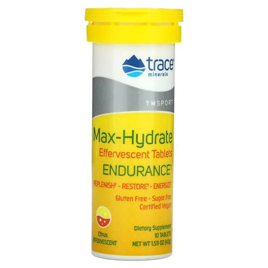 Hidratación y Resistencia Máxima, Efervescentes Cítricos, (10 tabletas, 45 gr/1.59 oz) , Trace Minerals