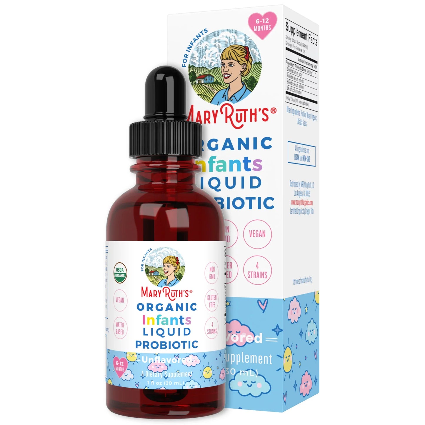 Probiótico Líquido Orgánico para Bebés (1 fl oz/30ml), Mary Ruth´s