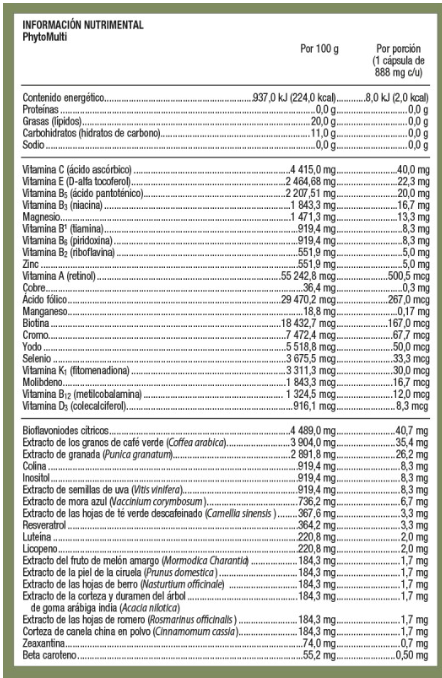 Multivitamínico PhytoMulti 888 mg (60 caps), Metagenics